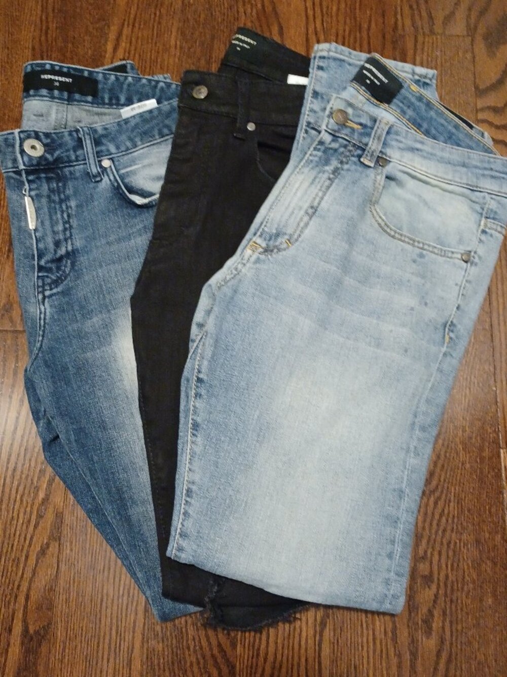 REPRESENT Men's Jeans 30 x 30 Bundle of 3 Pairs